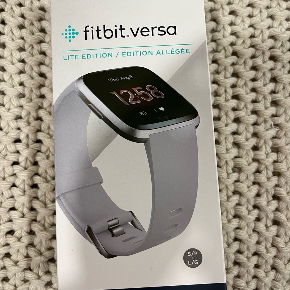 Fitbit Versa Lite Edition Smartwatch - Silver and Light Gray